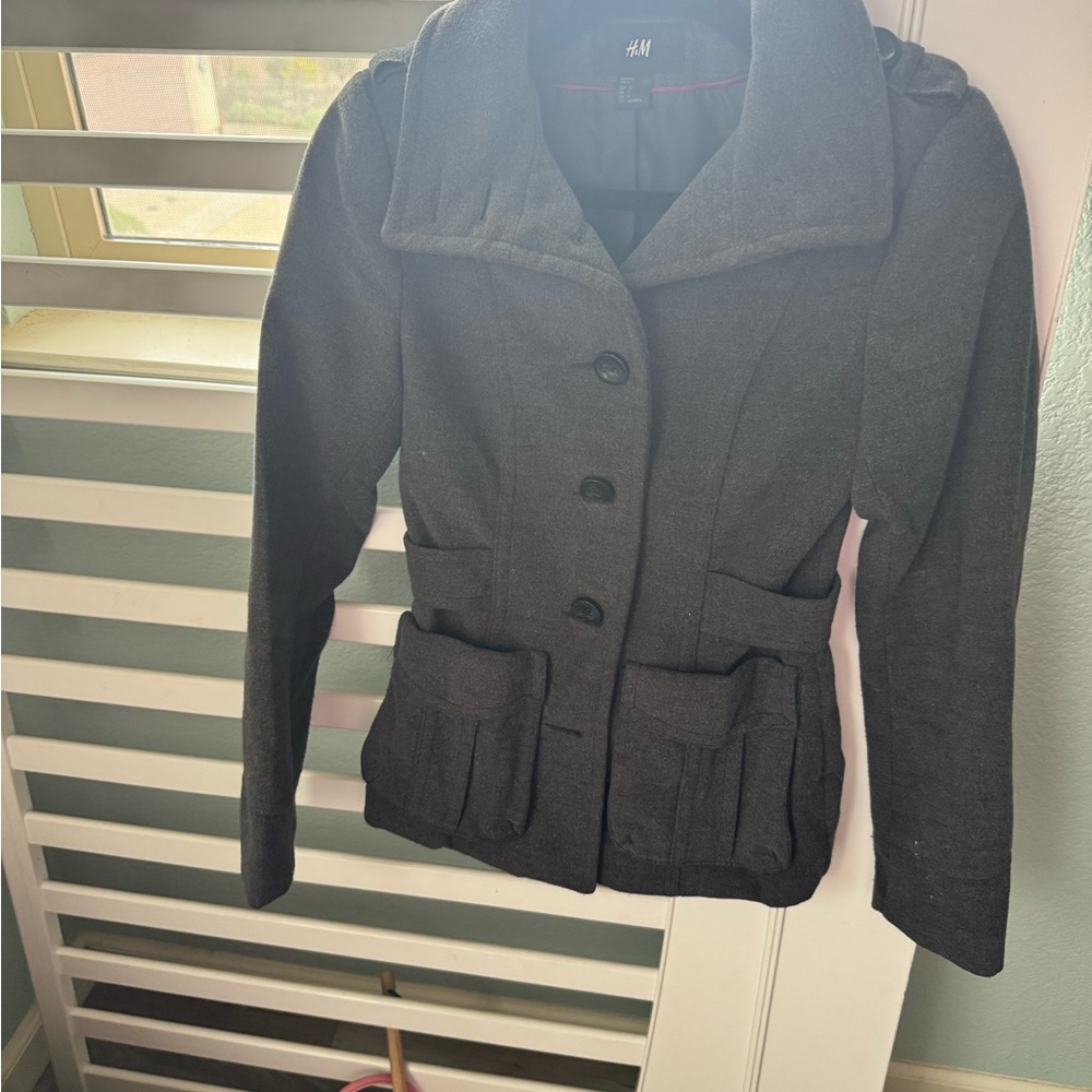 H&M Women's Charcoal Pea Coat